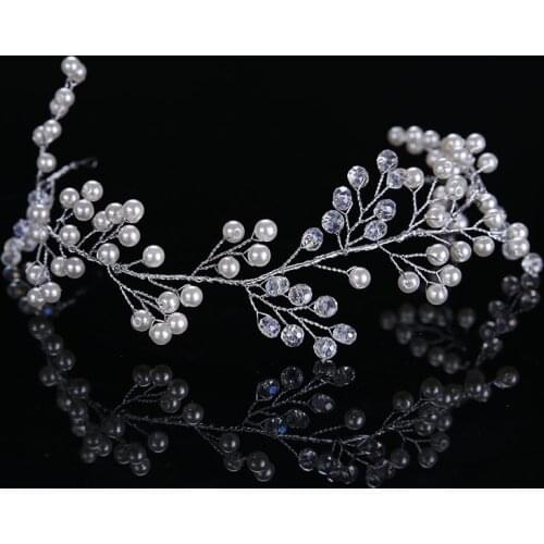 Fashion Jewelry White Handmade Pearl Headdress Wedding Dress Accessory Headband Bride Women Gifts SL