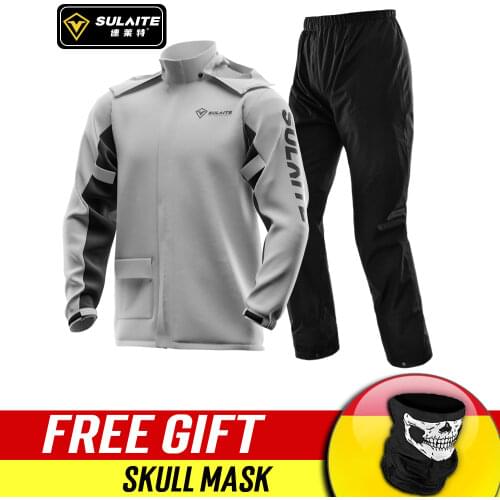 SULAITE Motorcycle Rain Jacket Motorcycle Rain Suit Waterproof Raincoat+Rain Pants Poncho Motorbike Scooter Riding Rain Suit