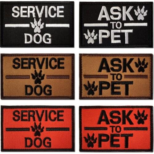 K9 Vest Logo Service Dog Embroidery Velcro Patches Ask Pet Hook&Loop Custom Badge Tactical Military Backpack Bag Hat Stickers