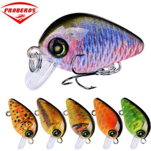 Wholesale 1 PCS 28.5mm/1.95G Mini Crankbait Fishing Lure Isca Artificial Topwater Wobbler Minnow Popper Spinner Sinking Bait