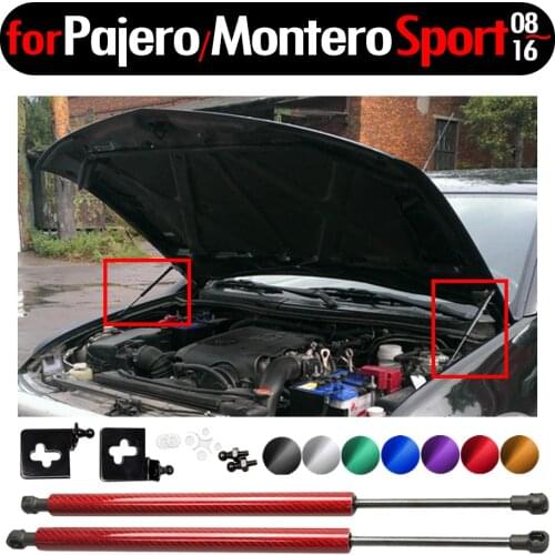 Lift Support for Mitsubishi Pajero/Montero Sport 2008-2016 KG/KH/PB for Challenger Hood Bonnet Gas Struts Carbon Fiber Damper