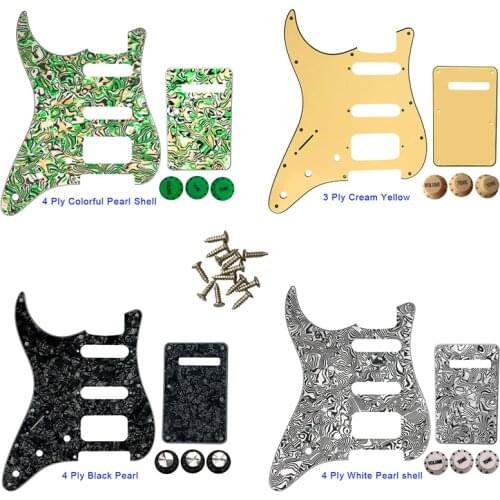 Custom Guitar Parts - For Left Handed USA 72'11 Screw Hole Standard St Humbcker Hss Guitar Pickguard Scratch Plate & Back Plate