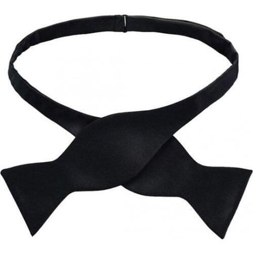 Adjustable Mens Silk Self Bow Tie Necktie New Fashion Normal Occasion Black