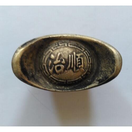 Antique silver ingot, Daqing Shunzhi silver treasure, exquisite Collectible handicrafts