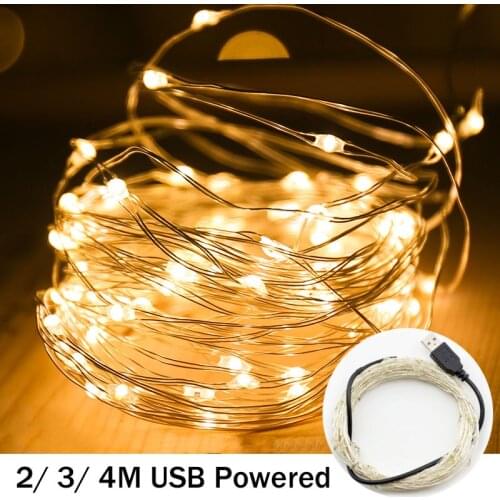 USB Operated LED String Lights Copper Wire Garland Fairy Light for Festival Halloween Christmas Party Outdoor Wedding Decoration