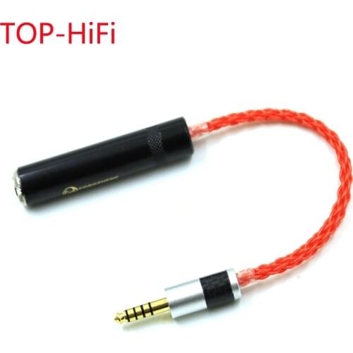 TOP-HiFi 4.4mm TRRS Balanced Male to 6.35mm TRS 3pin Female Audio Adapter Cable 4.4mm to 1/4 6.35mm UPOCC Single Crystal Copper