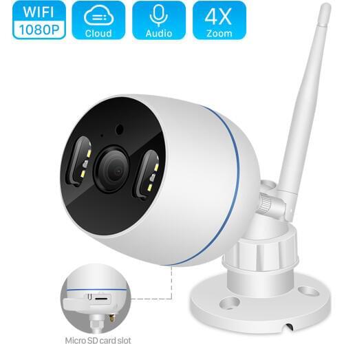1080P Cloud Wifi Camera Outdoor 2MP 4X Digital Zoom Wireless Bullet Camera Full Color Night Vision Audio Home Security IP Camera