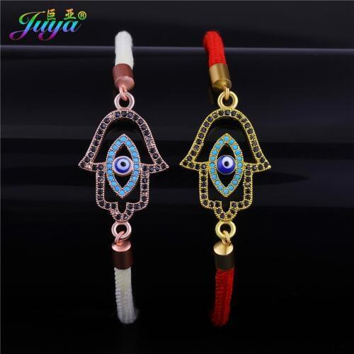 2020 Turkish Jewelry Supplies Gold//Rose Gold Hamsa Hand Of Fatima Bracelets Enamel Evil Eye Charm Bracelets For Women Men