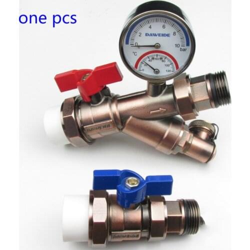 1 inch Floor heating water separator valve Straight filter main valve ball valve with butterfly Multi-function ball valve