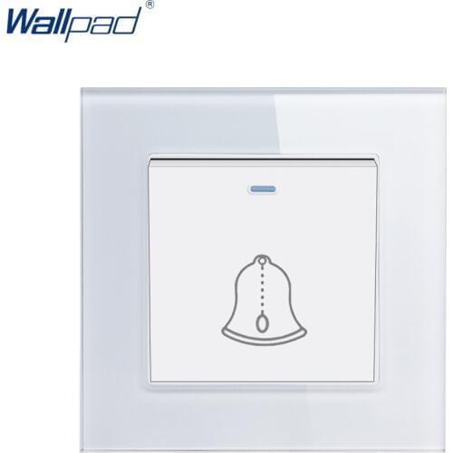 1 Gang Doorbell Wallpad Crystal Glass 110V-250V EU UK Standard Fluorescent Light Doorbell Reset Wall Switch