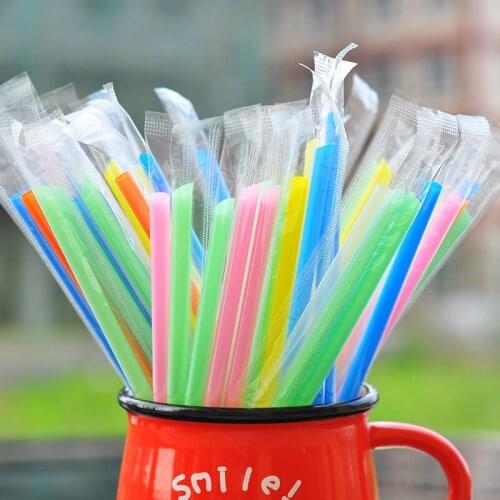 100 Pcs 19cm Drinking Straws for Kids Birthday Party Wedding Decorations Bachelorette Party Supplies Individual Package Straw