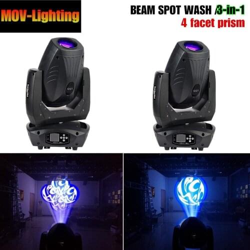 2pcs Powerful LED Moving Head Light 300W beam spot wash 3in1 with Zoom focus and iris stage lighting