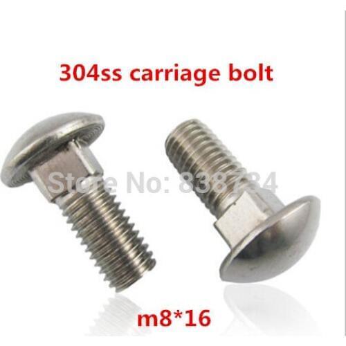 20pcs a2 70 304 stainless steel mushroom head bolt m8*16
