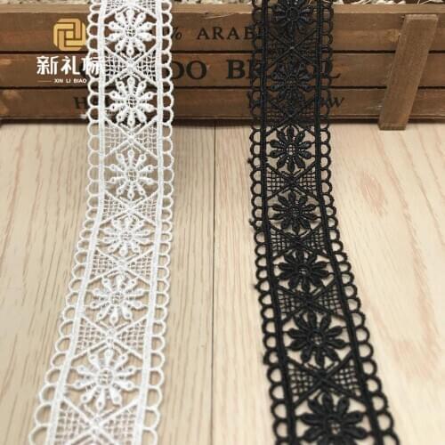 30Yards Flower Lace Ribbon White Lace Fabric Polyester Garment Accessories Clothes Accessories Lace Trimmings
