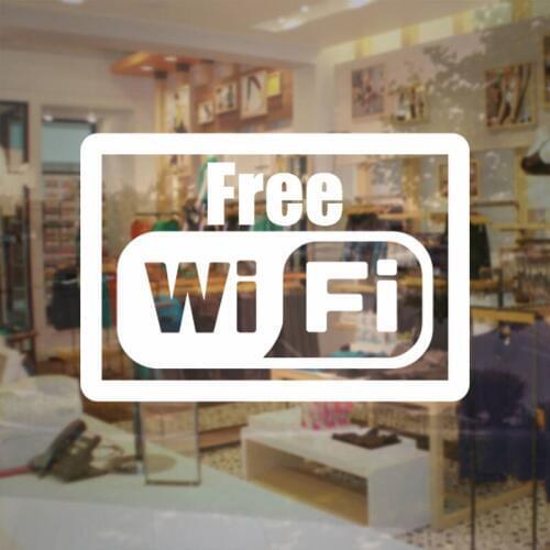 Free WiFi Sticker Store Business Sign - Internet Access Vinyl Decal Cheap Sale Business Sticker For Glass Door Window NW08