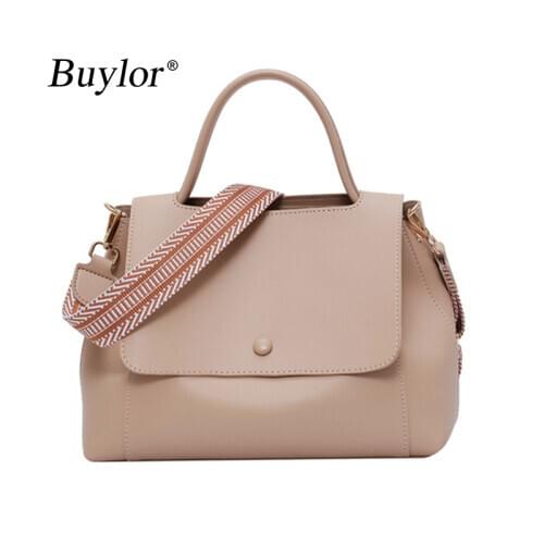 Buylor Crossbody Bags shopping bag PU Leather Shoulder Bag Simply Solid Color Fashion Casual Messenger Bag Lady Totes Travel