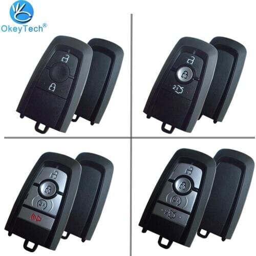 OkeyTech Smart Key Shell Card for Ford Keyless Entry 2/3/4 Button Replacement Car Key Case Fob for Ford Mondeo Energi No Blade