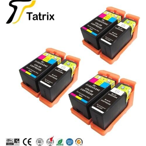 Tatrix for DELL 21 22 23 24 Ink Cartridge DL21 Inkjet Cartridge Compatible For DELL V313 V313W V515W P513W P713W V715W Printer