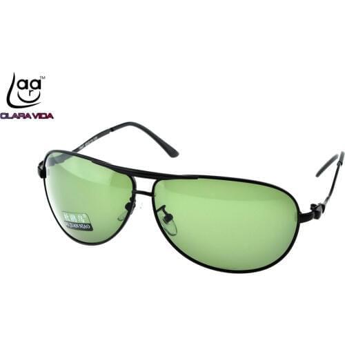 = CLARA VIDA= Custom Made NEARSIGHTED MINUS PRESCRIPTION Large PILOT Black Wave Temple Designers Polarized sunglasses -1 to -6