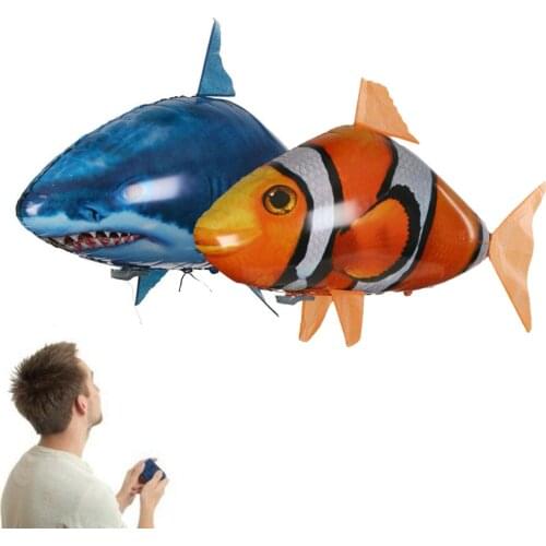 Remote Control Shark Toys Infrared RC Electric Flying Air Balloons Kids Toy RC Fly Air Balloons Clown Fish Toy Gifts Party Decor