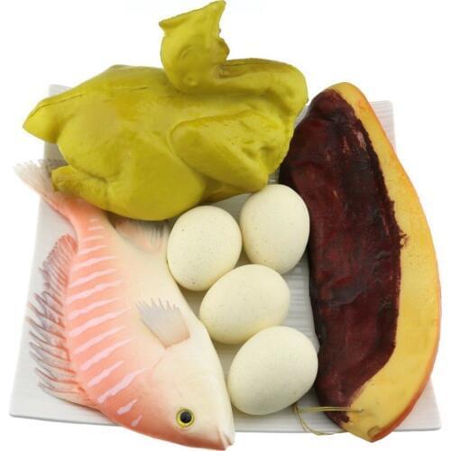Gresorth Fake Fish Bacon Artificial Chicken Eggs Food Toys Home Kitchen Showcase Decoration