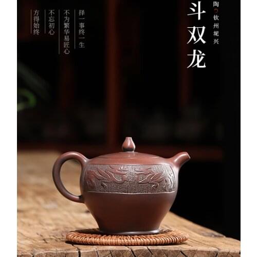 Chinese Traditional Ceramic Teapot Pure Handcraft Beautiful Appearance Household Pu'er Oolong Tea Set High Grade Clay Kettle