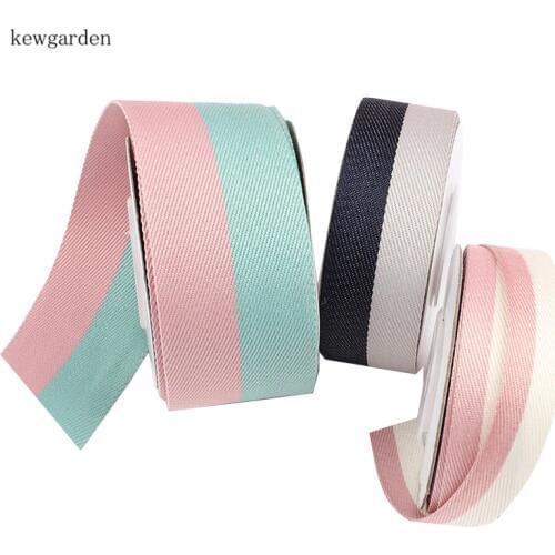 Kewgarden 2 Colors Twill Satin Ribbons 40mm 25mm 15mm Handmade Tape DIY Bowknot Cotton Ribbon Garment Accessories Riband 5m /Lot