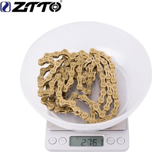 MTB Golden Semi Hollow SL Chain Mountain Bike Road Bicycle Parts Durable Gold 10s 20s 30v 10 Speed for K7 System ZTTO