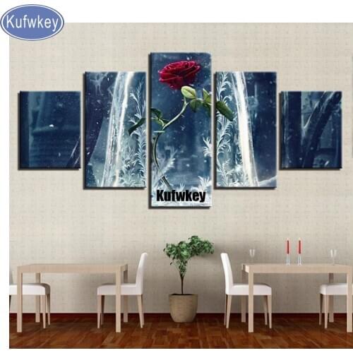 Multi-pictures Modern decor Diamond Embroidery red rose 5D Diamond Painting Cross Stitch Rhinestone Mosaic Home Decoration gift