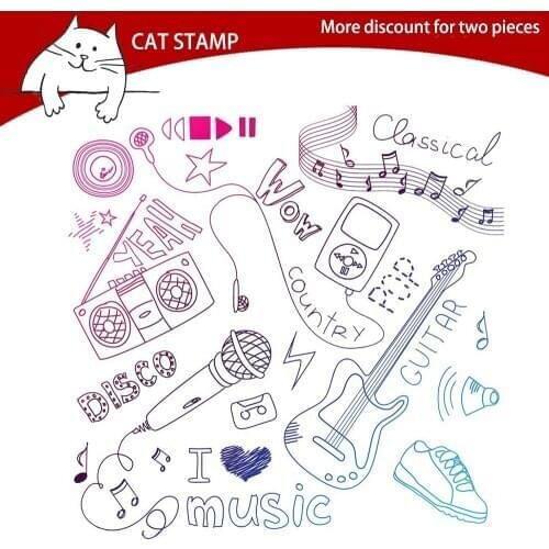 Musical Instruments Clear Stamps For Scrapbooking Card Making Photo Album Silicone Stamp DIY Decorative Crafts