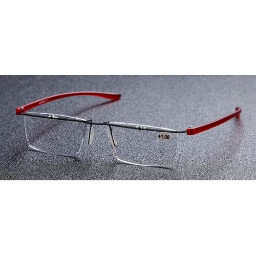 2018 New Reading Glasses Man Frameless Ultralight Prescription Eyeglasses Readers Fashion Diopter Lens Presbyopic Glasses NX