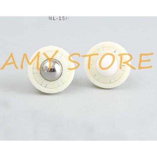 2pcs NL-15H 20kg Nylon/Sainless Steel Ball Plastic Transfer Bearing Unit Conveyor Roller Wheels Universal Flange Furniture