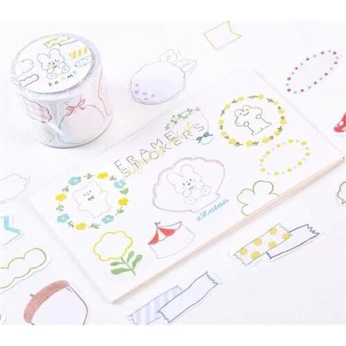Lovely Bunny Frames Washi Tape for Card Making Bullet Journal DIY Scrapbooking Decorative Sticker
