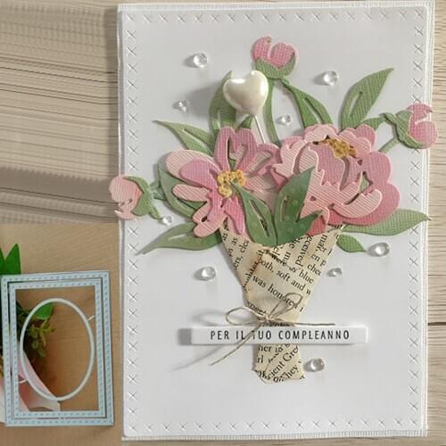 Cutting metal die rectangular photo frame decoration for scrapbook punching card cutting DIY trimming recording process