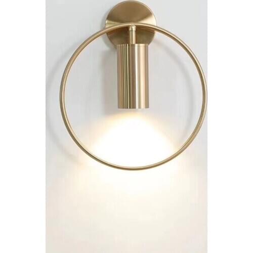 Modern Wall Lamp Nordic Golden Ring Led Sconce Hanging Luminaire Indoor Bedside Hotel Living Room Home Decoration Light Fixture