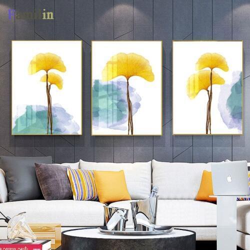 Modern Sketch Of Golded Tree Branches Unframed HD Decorative Paintings Canvas Wall Poster Art Print For Home Room Decor