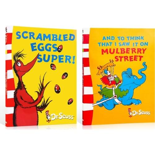 SCRAMBLED EGGS SUPER / AND TO THINK THAT I SAW IT ON MULBERRY STREET Dr.Seuss Series Child Picture Story in English Books