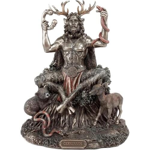 Cernunnos Sitting Statue Celtic God Figure Underworld Statue for Outdoor Lawn Yard Decorations Tabletop Ornament Resin Sculpture