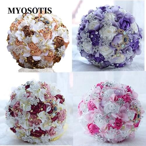 Rhinestone Crystals Wedding Bouquet Marriage Accessories Bridal Bouquets Artificial Wedding Bouquets Home Room Decoration