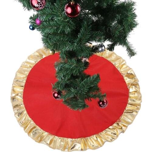 Christmas Tree Decor Red Christmas Tree Skirt Fur Skirt Xmas Cloth Ornament Decorations Xmas Christmas Gift 2021 High Quality