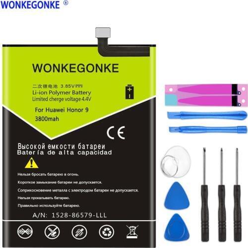 WONKEGONKE 3800mAh HB386280ECW Battery for Huawei Ascend P10 honor 9 STF-L09 STF-AL10 STF-AL00 VTR-AL00 VTR battery