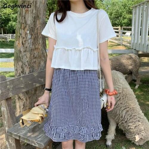 Skirts Women Plaid Sweet Girls Mini Comfortable Minimalist Baggy Student Harajuku Ladies Chic Vintage Holiday Popular New Faldas