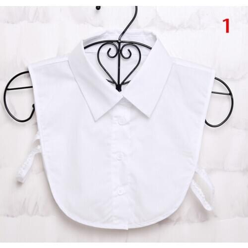 Women Shirt Fake Collar Blouse Lapel Elastic Collar Tie White Black Vintage Detachable False Collar Women Clothes Accessories