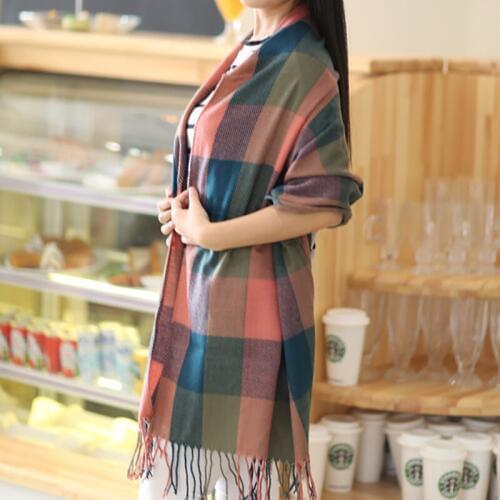 Womens Winter Scarf Plaid Shawls and Wraps Brand Ladies Scarf Women Imitation Cashmere Warm Scarves and stoles 200*60cm WJ8048