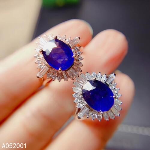 KJJEAXCMY fine jewelry natural sapphire 925 sterling silver new adjustable gemstone women ring support test popular beautiful