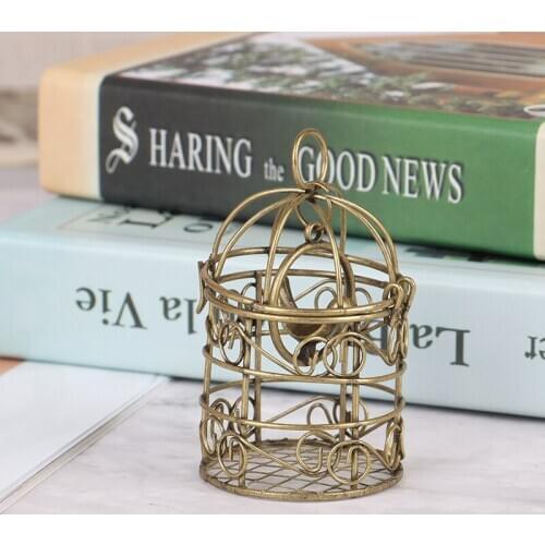 1:12 Dollhouse Miniature Furniture Metal Bird Cage For Dollhouse Decor Birdcage Size: 73mm*45mm