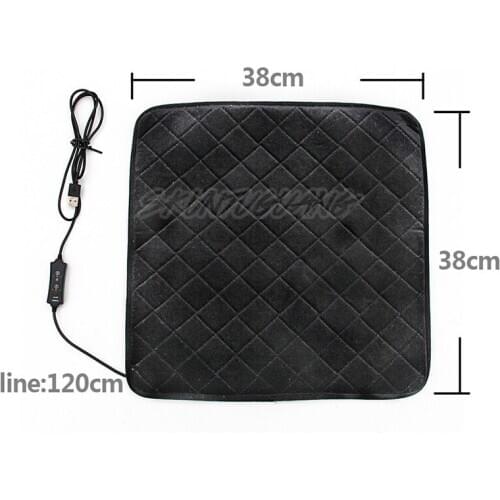 1PCS Car USB Seat Heated Cushion Universal Carbon fiber Seat Electric Heating Temperature controllable Pad Cushion
