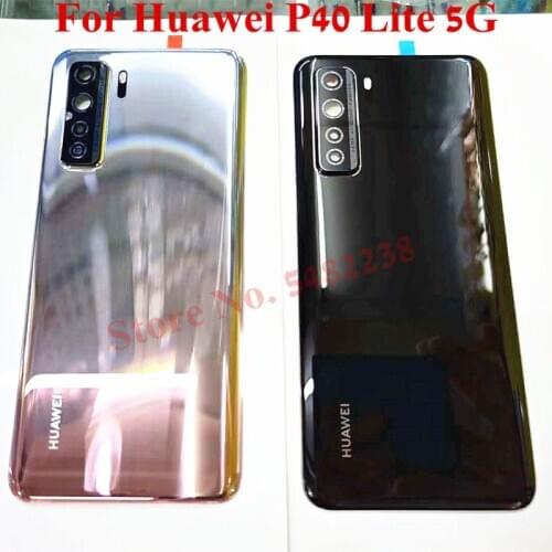 100% Original Back Battery cover For Huawei P40lite P40 Lite (5G) Nova 7SE Case Rear Housing Door With Back Camera Glass lens