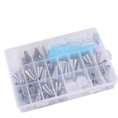 38Pcs Stainless Steel Pastry Tube Pastry Bag Nozzle Tips Nozzle Icing Piping Tip Cake Cream Fondant Decorating Tool Baking Tools