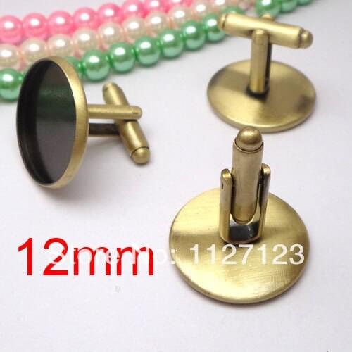 Free ship!!!Antique bronze 100piece/lot Cufflink Cuff link blank base,12mm Bezel Setting